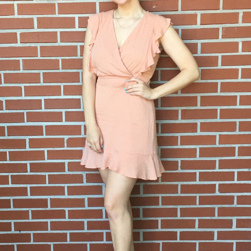 Sadie & Sage Peach Textured Dress